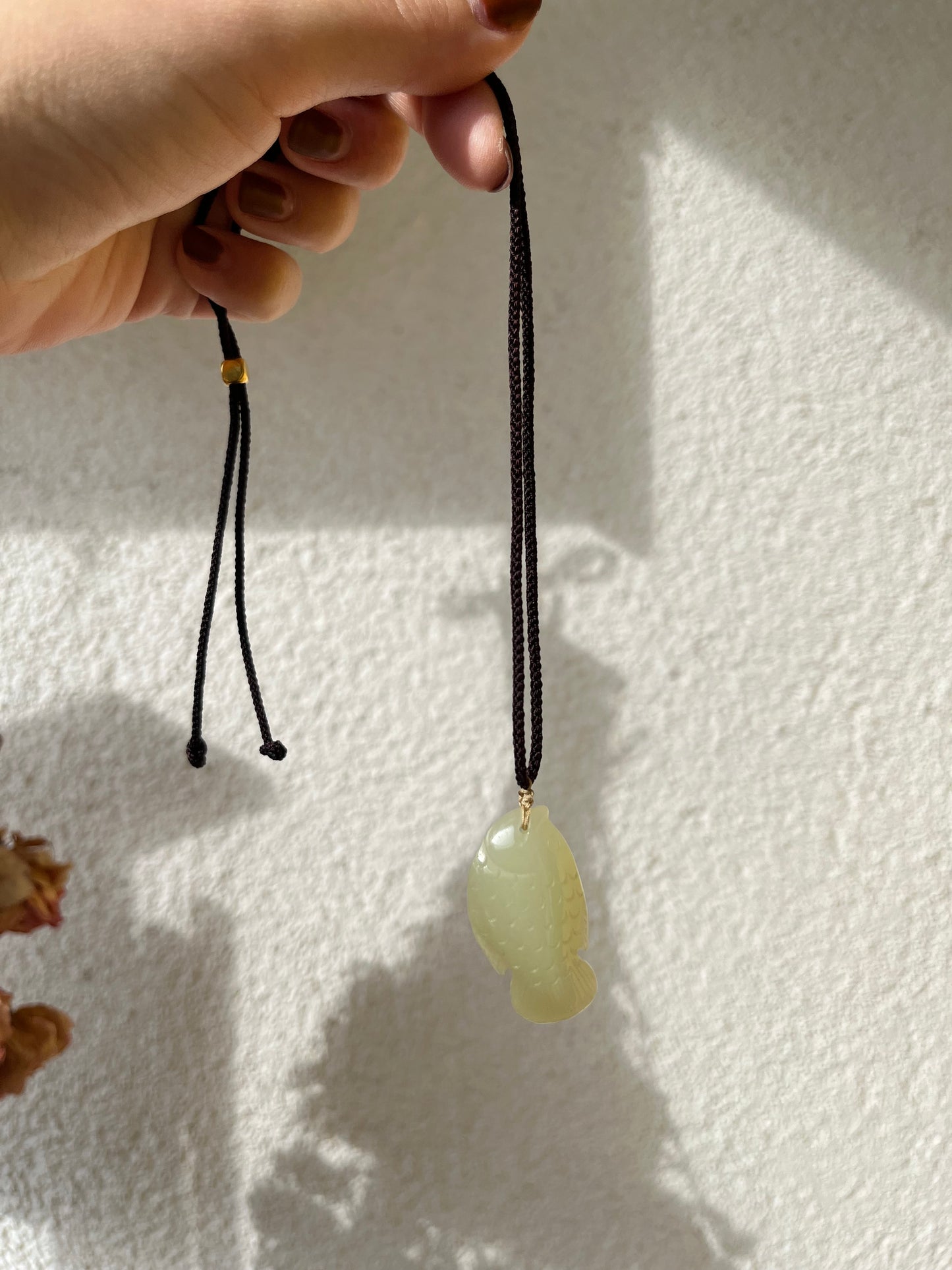 Cute Hand Carved Yellow Jade Fish Pendant