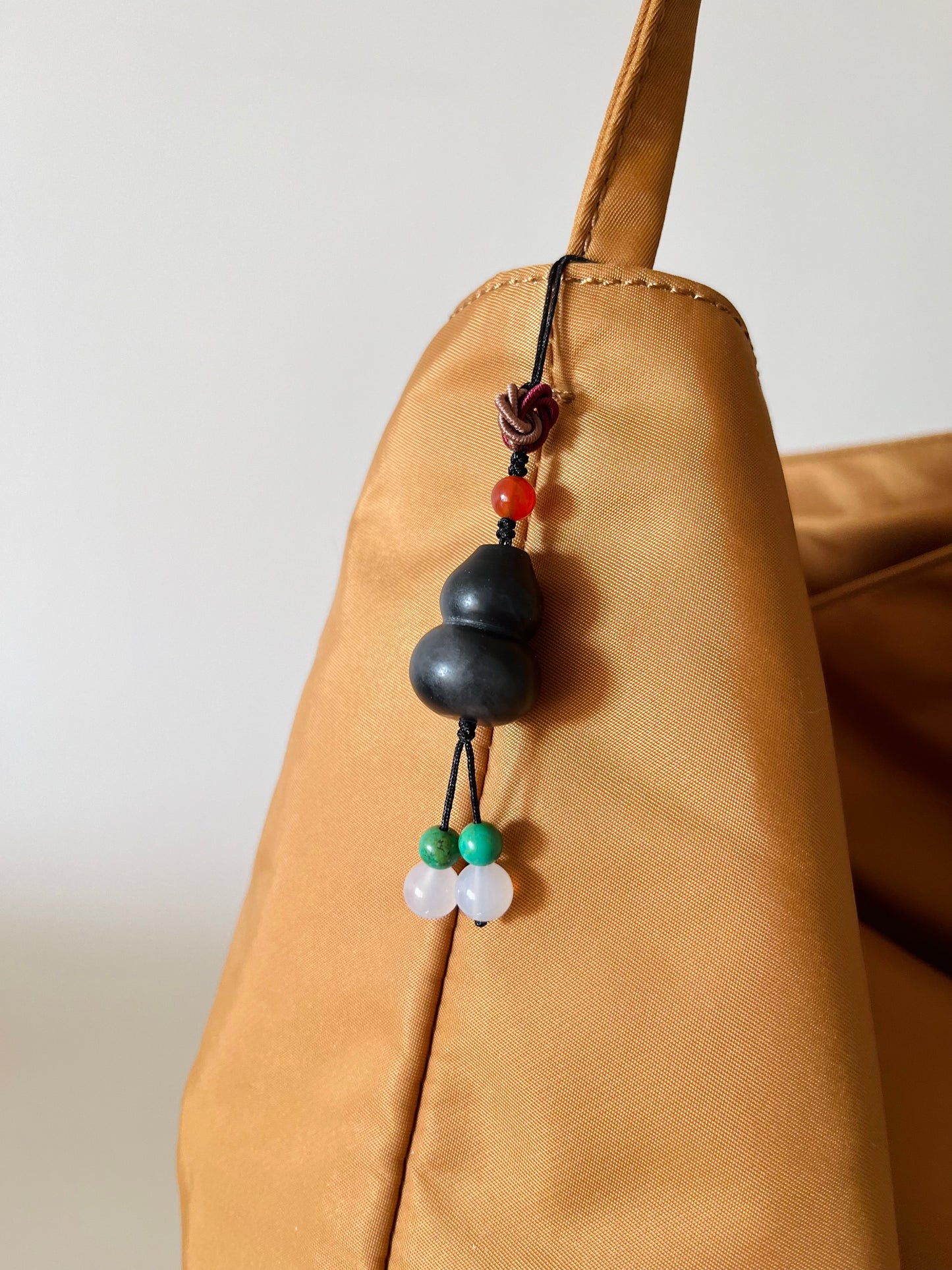 Handmade Phone Charm / Bag Charm with a Carved Jade Hulu