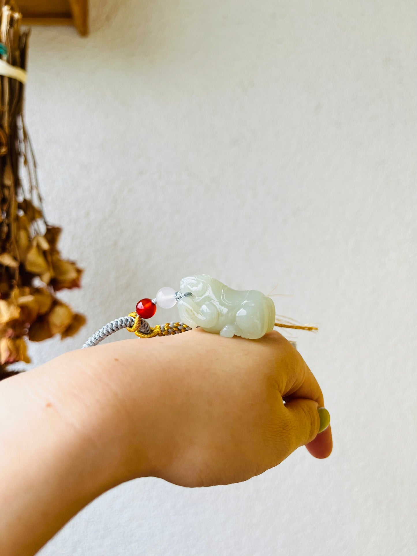 Hand Carved Jade Horse Bag Charm, 手雕和田唐马