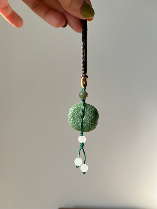 Antique-style Jade Chinese Safety Clasp Pendant, Chinese PI pendant，碧玉古风平安扣