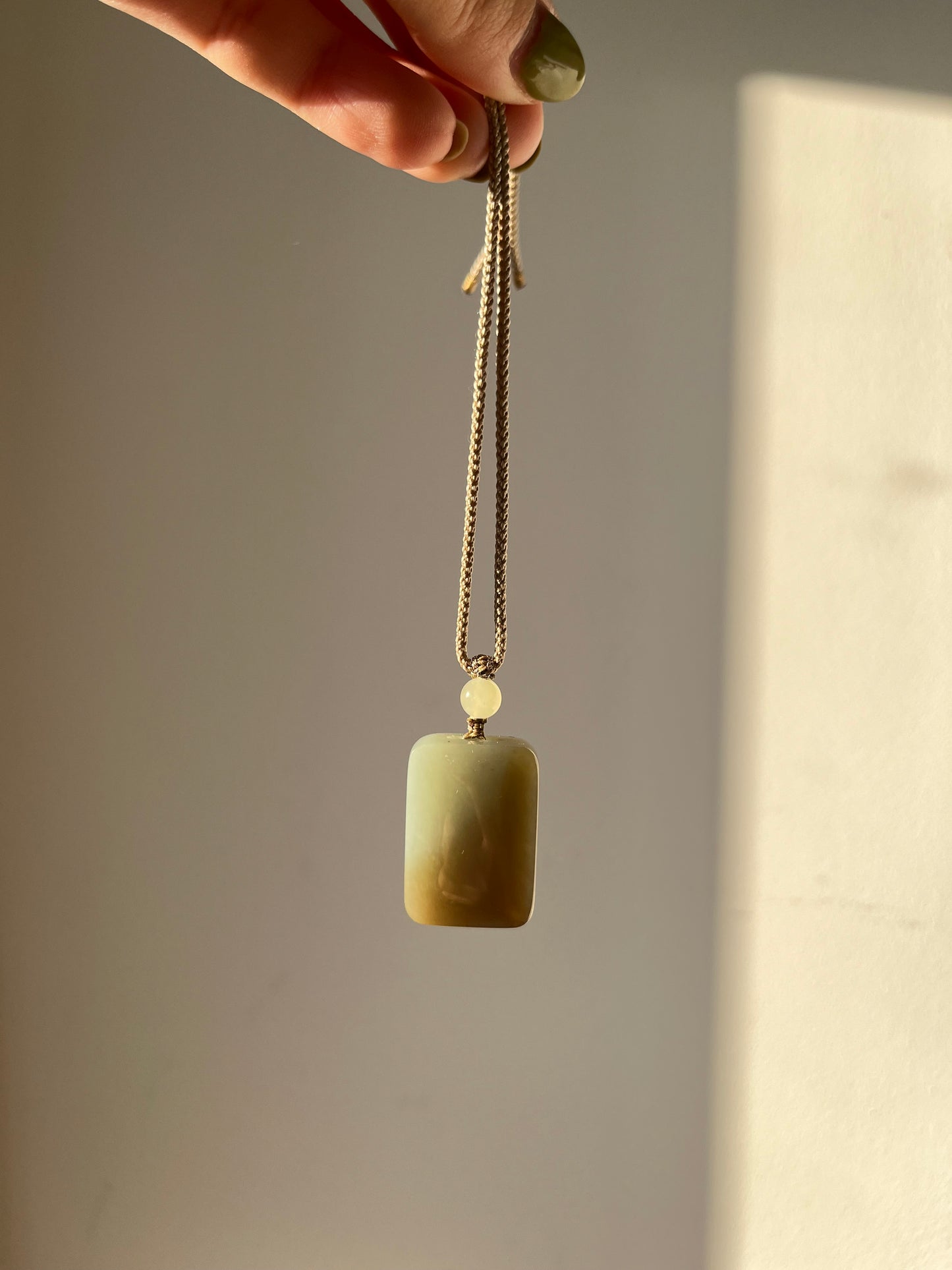 Blue Nephrite Flat Pendant, 和田且末蓝小无事牌