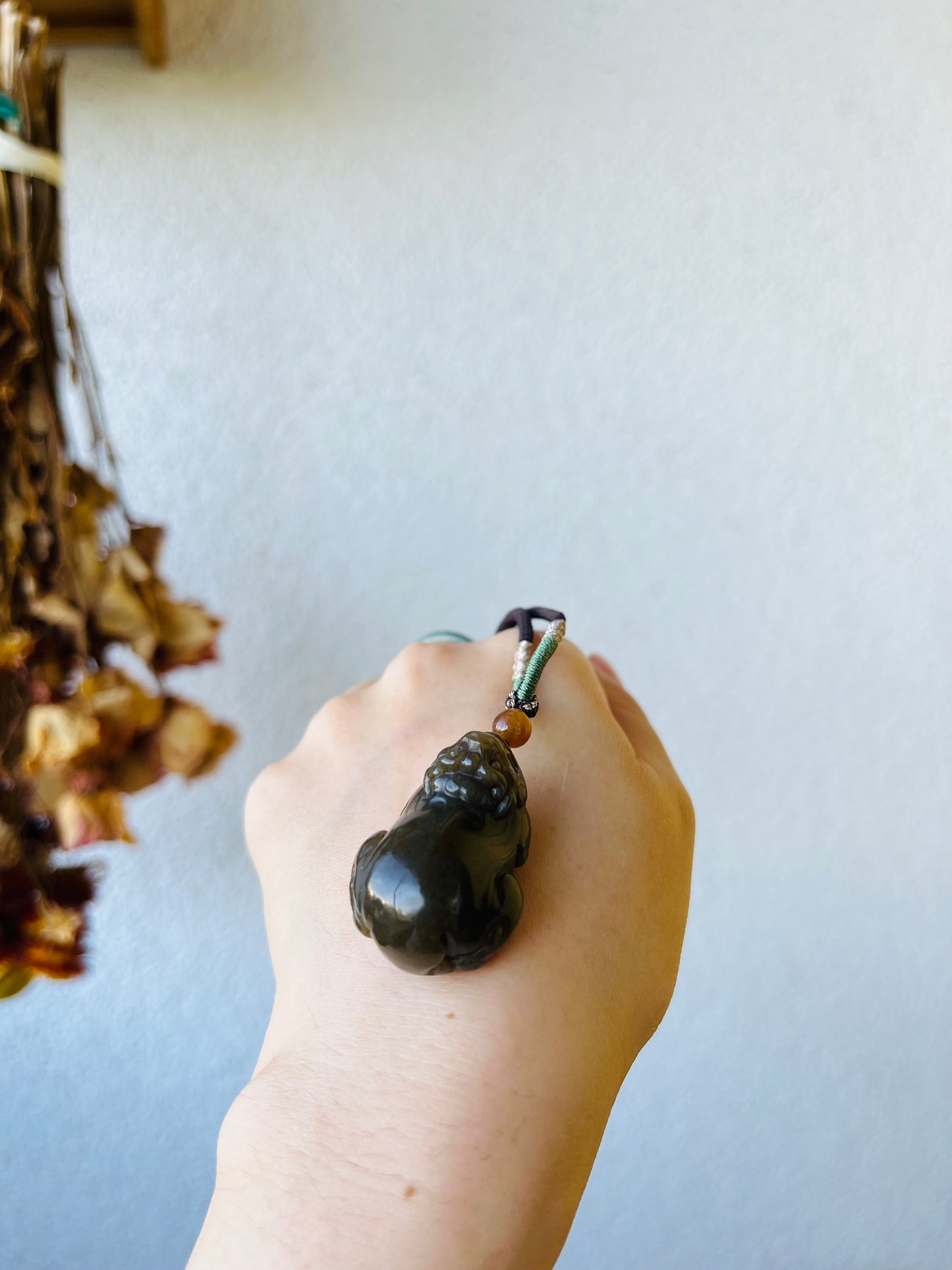 Hand Carved Brown Jade Chinese Pixiu Pendant, 手雕和田糖玉胖貔貅