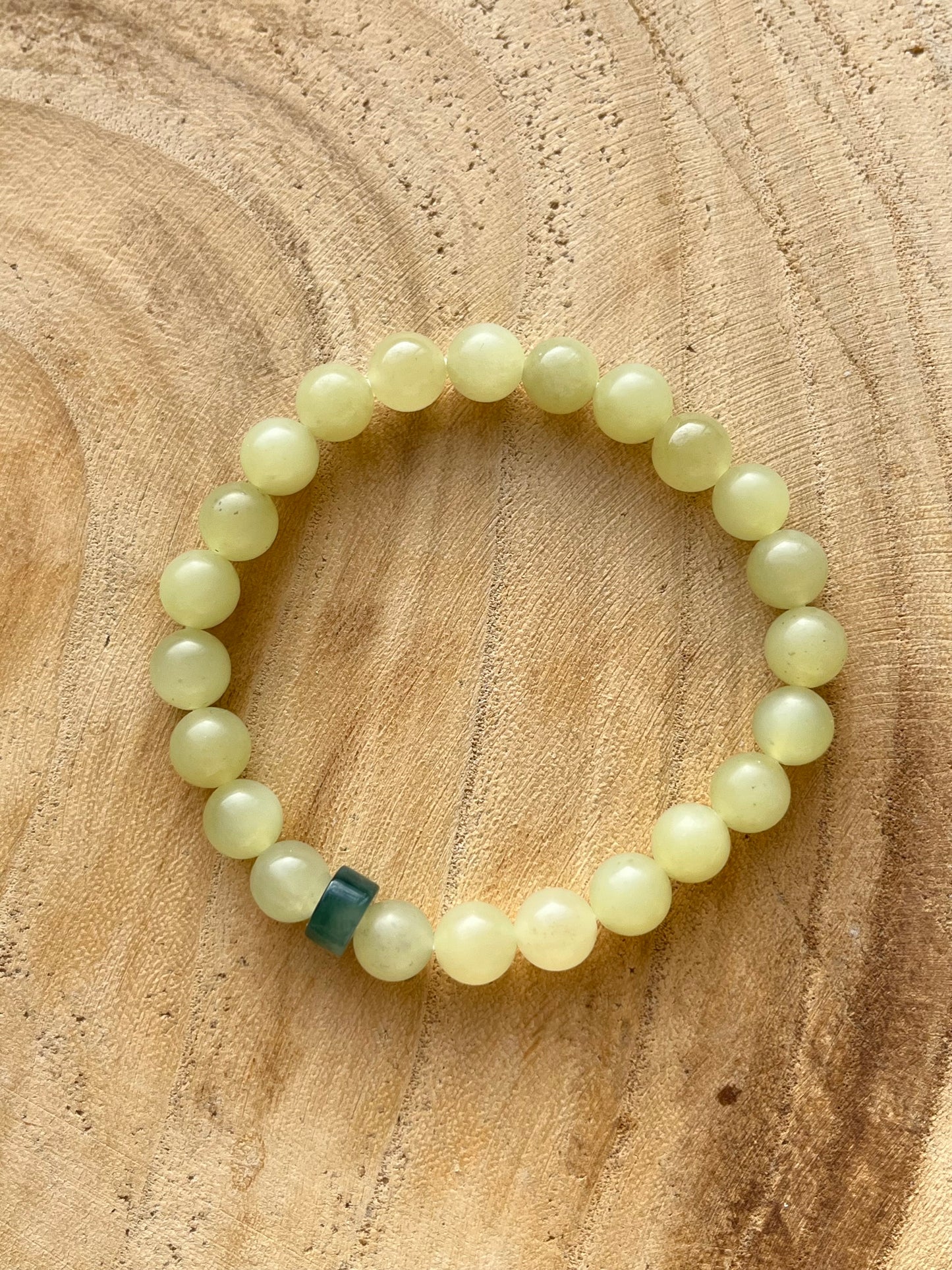 Natural Yellow Nephrite Jade Bracelet with 8mm Beads, 和田黄玉手串