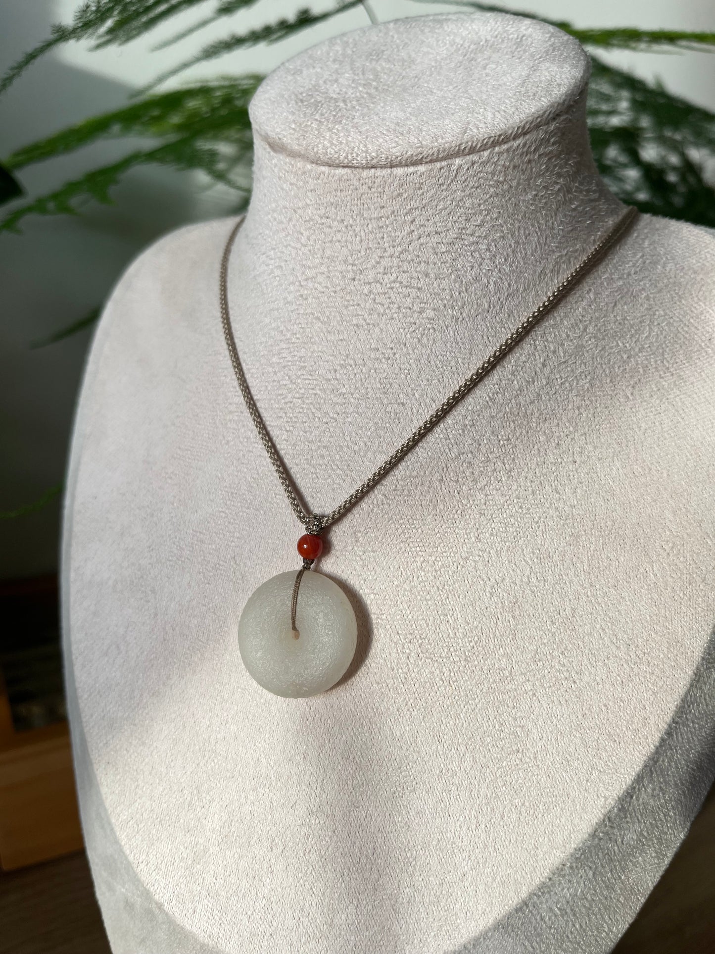 Hand Carved Jade Safty Clasp Pendant, Jade PI Pendant, 手工和田小白玉平安扣