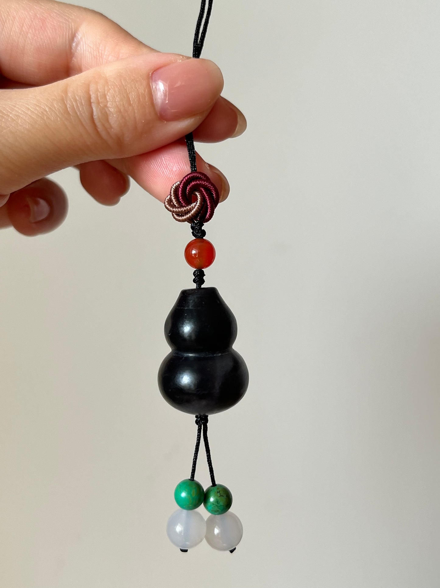 Handmade Phone Charm / Bag Charm with a Carved Jade Hulu