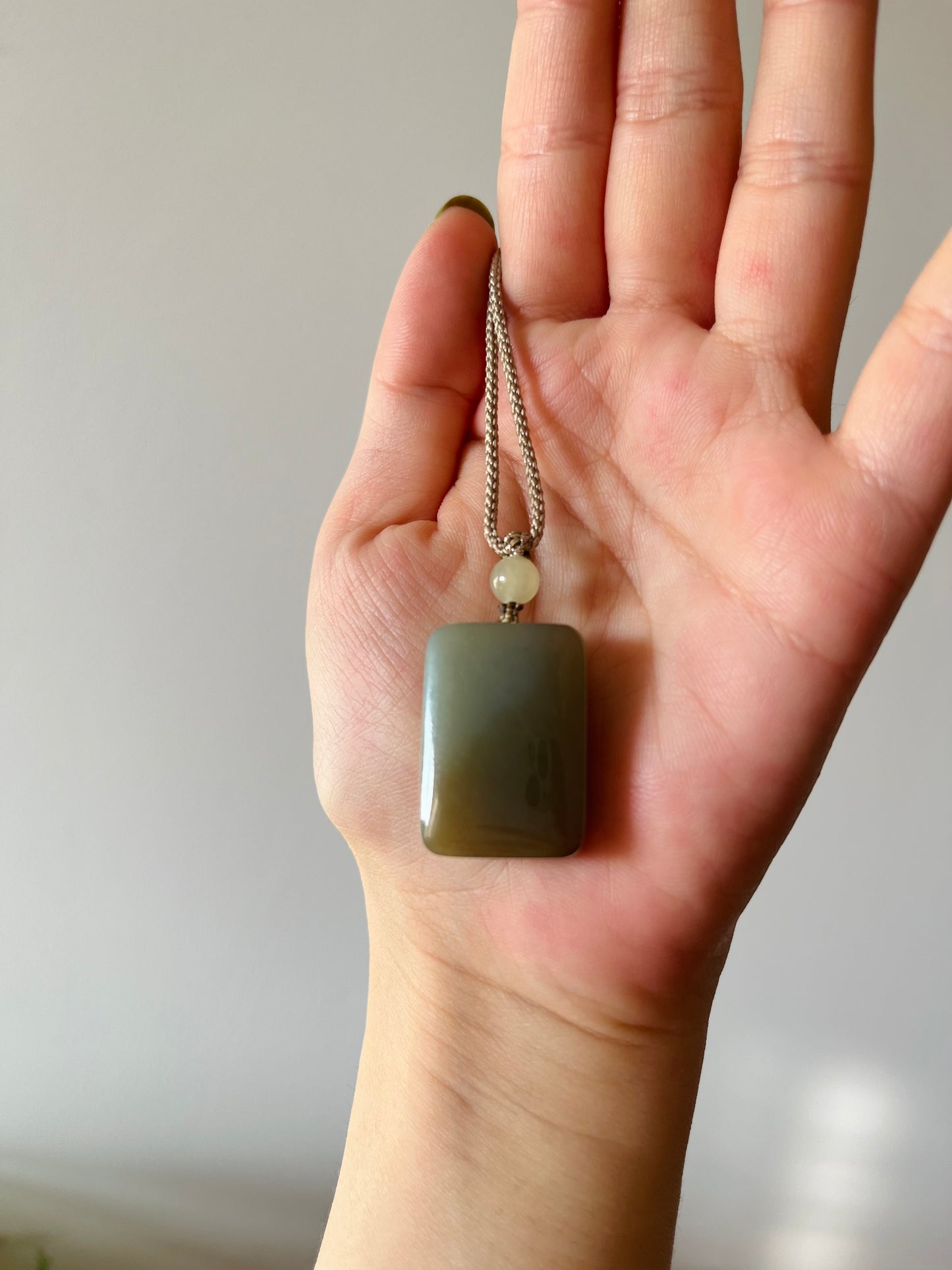 Blue Nephrite Flat Pendant, 和田且末蓝小无事牌